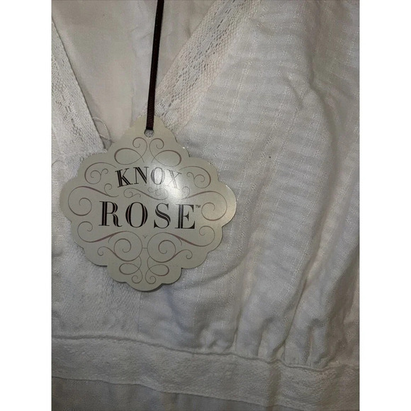NWT Knox Rose Dress Sz M Womens White Lightweight Bohemian Tunic Dress - Picture 3 of 11